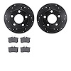 8302-74006 Drilled/Slotted Brake Rotors with 3000-Series Ceramic Brake Pads Kit [Black], 1997-2005 Audi/Volkswagen, Position: Re - image 1