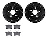 8302-74009 Drilled/Slotted Brake Rotors with 3000-Series Ceramic Brake Pads Kit [Black], 1999-2005 Audi/Volkswagen, Position: Re - image 1