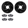 8302-74013 Drilled/Slotted Brake Rotors with 3000-Series Ceramic Brake Pads Kit [Black], 1986-2008 Audi/Volkswagen, Position: Fr - image 1