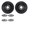 8302-74026 Drilled/Slotted Brake Rotors with 3000-Series Ceramic Brake Pads Kit [Black], Fits Select Audi/Volkswagen, Position:  - image 1