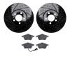 8302-74053 Drilled/Slotted Brake Rotors with 3000-Series Ceramic Brake Pads Kit [Black], 1999-2010 Audi/Volkswagen, Position: Fr - image 1