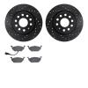 8302-74067 Drilled/Slotted Brake Rotors with 3000-Series Ceramic Brake Pads Kit [Black], 2005-2010 Audi/Volkswagen, Position: Fr - image 1