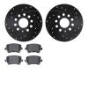 8302-74084 Drilled/Slotted Brake Rotors with 3000-Series Ceramic Brake Pads Kit [Black], 2005-2013 Audi/Volkswagen, Position: Re - image 1