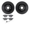 8302-74086 Drilled/Slotted Brake Rotors with 3000-Series Ceramic Brake Pads Kit [Black], 2008-2013 Audi/Volkswagen, Position: Fr - image 1