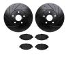 8302-75005 Drilled/Slotted Brake Rotors with 3000-Series Ceramic Brake Pads Kit [Black], 1992-2000 Lexus/Toyota/Scion, Position: - image 1