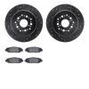 8302-75007 Drilled/Slotted Brake Rotors with 3000-Series Ceramic Brake Pads Kit [Black], 1992-2000 Lexus/Toyota/Scion, Position: - image 1