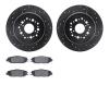 8302-75009 Drilled/Slotted Brake Rotors with 3000-Series Ceramic Brake Pads Kit [Black], 1993-2000 Lexus/Toyota/Scion, Position: - image 1