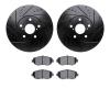 8302-75010 Drilled/Slotted Brake Rotors with 3000-Series Ceramic Brake Pads Kit [Black], 1993-2010 Lexus/Toyota/Scion, Position: - image 1