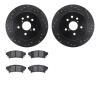 8302-75030 Drilled/Slotted Brake Rotors with 3000-Series Ceramic Brake Pads Kit [Black], 2014-2015 Lexus/Toyota/Scion, Position: - image 1