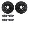 8302-75032 Drilled/Slotted Brake Rotors with 3000-Series Ceramic Brake Pads Kit [Black], 2013-2020 Lexus/Toyota/Scion, Position: - image 1