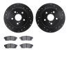 8302-75034 Drilled/Slotted Brake Rotors with 3000-Series Ceramic Brake Pads Kit [Black], 2015-2021 Lexus/Toyota/Scion, Position: - image 1