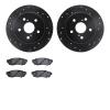 8302-75035 Drilled/Slotted Brake Rotors with 3000-Series Ceramic Brake Pads Kit [Black], Fits Select Lexus/Toyota/Scion, Positio - image 1