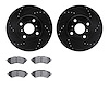 8302-76011 Drilled/Slotted Brake Rotors with 3000-Series Ceramic Brake Pads Kit [Black], 2016-2019 Lexus/Toyota/Scion, Position: - image 1