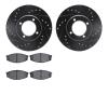 8302-76025 Drilled/Slotted Brake Rotors with 3000-Series Ceramic Brake Pads Kit [Black], 1984-1987 Lexus/Toyota/Scion, Position: - image 1