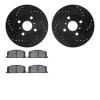 8302-76031 Drilled/Slotted Brake Rotors with 3000-Series Ceramic Brake Pads Kit [Black], 1985-1988 Multiple Makes/Models, Positi - image 1