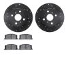 8302-76032 Drilled/Slotted Brake Rotors with 3000-Series Ceramic Brake Pads Kit [Black], 1984-1988 Multiple Makes/Models, Positi - image 1