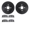 8302-76033 Drilled/Slotted Brake Rotors with 3000-Series Ceramic Brake Pads Kit [Black], 1986-1989 Lexus/Toyota/Scion, Position: - image 1