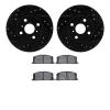 8302-76035 Drilled/Slotted Brake Rotors with 3000-Series Ceramic Brake Pads Kit [Black], 1987-1992 Multiple Makes/Models, Positi - image 1