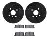 8302-76036 Drilled/Slotted Brake Rotors with 3000-Series Ceramic Brake Pads Kit [Black], 1988-1992 Multiple Makes/Models, Positi - image 1