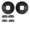 8302-76041 Drilled/Slotted Brake Rotors with 3000-Series Ceramic Brake Pads Kit [Black], 1982-1985 Lexus/Toyota/Scion, Position: - image 1