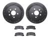 8302-76057 Drilled/Slotted Brake Rotors with 3000-Series Ceramic Brake Pads Kit [Black], 1994-1995 Lexus/Toyota/Scion, Position: - image 1