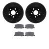 8302-76066 Drilled/Slotted Brake Rotors with 3000-Series Ceramic Brake Pads Kit [Black], 1988-1993 Lexus/Toyota/Scion, Position: - image 1