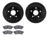 8302-76083 Drilled/Slotted Brake Rotors with 3000-Series Ceramic Brake Pads Kit [Black], 1991-1991 Lexus/Toyota/Scion, Position: - image 1