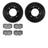 8302-76088 Drilled/Slotted Brake Rotors with 3000-Series Ceramic Brake Pads Kit [Black], 1990-1992 Lexus/Toyota/Scion, Position: - image 1