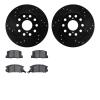 8302-76108 Drilled/Slotted Brake Rotors with 3000-Series Ceramic Brake Pads Kit [Black], 1991-1995 Lexus/Toyota/Scion, Position: - image 1