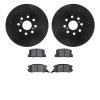 8302-76110 Drilled/Slotted Brake Rotors with 3000-Series Ceramic Brake Pads Kit [Black], 2000-2005 Lexus/Toyota/Scion, Position: - image 1