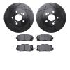 8302-76156 Drilled/Slotted Brake Rotors with 3000-Series Ceramic Brake Pads Kit [Black], Fits Select Lexus/Toyota/Scion, Positio - image 1