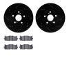 8302-76160 Drilled/Slotted Brake Rotors with 3000-Series Ceramic Brake Pads Kit [Black], 2007-2018 Lexus/Toyota/Scion, Position:
