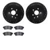 8302-76167 Drilled/Slotted Brake Rotors with 3000-Series Ceramic Brake Pads Kit [Black], 2010-2020 Lexus/Toyota/Scion, Position: - image 1