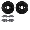 8302-76169 Drilled/Slotted Brake Rotors with 3000-Series Ceramic Brake Pads Kit [Black], 2009-2015 Lexus/Toyota/Scion, Position: - image 1