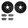 8302-76178 Drilled/Slotted Brake Rotors with 3000-Series Ceramic Brake Pads Kit [Black], 2007-2012 Lexus/Toyota/Scion, Position: - image 1