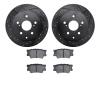 8302-76179 Drilled/Slotted Brake Rotors with 3000-Series Ceramic Brake Pads Kit [Black], 2009-2013 Multiple Makes/Models, Positi - image 1