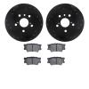 8302-76181 Drilled/Slotted Brake Rotors with 3000-Series Ceramic Brake Pads Kit [Black], Fits Select Lexus/Toyota/Scion, Positio - image 1