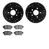 8302-80004 Drilled/Slotted Brake Rotors with 3000-Series Ceramic Brake Pads Kit [Black], 2016-2021 Ford/Lincoln/Mercury/Mazda, P - image 1