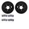 8302-80037 Drilled/Slotted Brake Rotors with 3000-Series Ceramic Brake Pads Kit [Black], 1995-2002 Ford/Lincoln/Mercury/Mazda, P - image 1