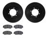 8302-80040 Drilled/Slotted Brake Rotors with 3000-Series Ceramic Brake Pads Kit [Black], 1987-1993 Ford/Lincoln/Mercury/Mazda, P - image 1