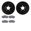 8302-80045 Drilled/Slotted Brake Rotors with 3000-Series Ceramic Brake Pads Kit [Black], 2001-2002 Ford/Lincoln/Mercury/Mazda, P - image 1
