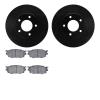 8302-80047 Drilled/Slotted Brake Rotors with 3000-Series Ceramic Brake Pads Kit [Black], 1998-2003 Ford/Lincoln/Mercury/Mazda, P - image 1
