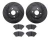 8302-80048 Drilled/Slotted Brake Rotors with 3000-Series Ceramic Brake Pads Kit [Black], 2001-2005 Ford/Lincoln/Mercury/Mazda, P - image 1