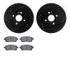 8302-80072 Drilled/Slotted Brake Rotors with 3000-Series Ceramic Brake Pads Kit [Black], 2011-2015 Ford/Lincoln/Mercury/Mazda, P - image 1