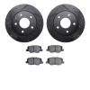 8302-80078 Drilled/Slotted Brake Rotors with 3000-Series Ceramic Brake Pads Kit [Black], 2014-2016 Ford/Lincoln/Mercury/Mazda, P - image 1