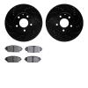 8302-80080 Drilled/Slotted Brake Rotors with 3000-Series Ceramic Brake Pads Kit [Black], Fits Select Ford/Lincoln/Mercury/Mazda, - image 1