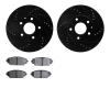 8302-80081 Drilled/Slotted Brake Rotors with 3000-Series Ceramic Brake Pads Kit [Black], Fits Select Ford/Lincoln/Mercury/Mazda, - image 1