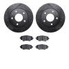 8302-80082 Drilled/Slotted Brake Rotors with 3000-Series Ceramic Brake Pads Kit [Black], 2014-2016 Ford/Lincoln/Mercury/Mazda, P - image 1