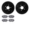 8302-80084 Drilled/Slotted Brake Rotors with 3000-Series Ceramic Brake Pads Kit [Black], 2014-2018 Ford/Lincoln/Mercury/Mazda, P - image 1