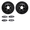 8302-80085 Drilled/Slotted Brake Rotors with 3000-Series Ceramic Brake Pads Kit [Black], 2016-2018 Ford/Lincoln/Mercury/Mazda, P - image 1
